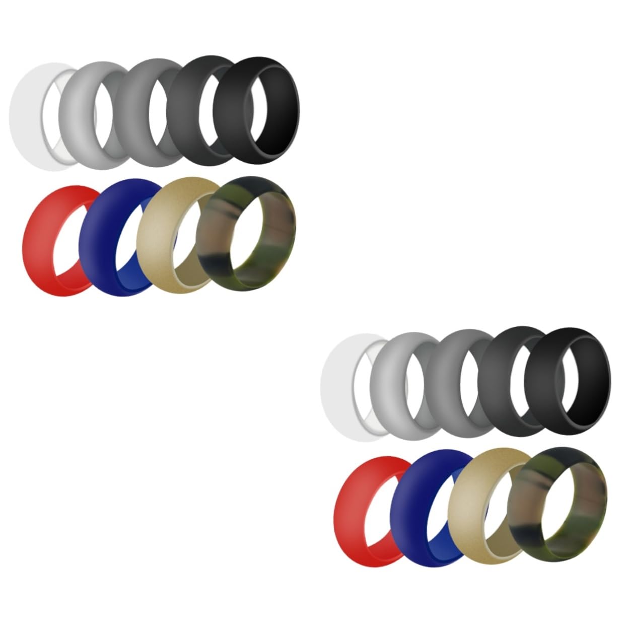 FRCOLOR 2sets 9pcs Silicone Sports Rings for Unisex Comfortable Round Wedding Bands Random Colors for Exercise Housework and Outdoor Activities Random Color 9pcs*2