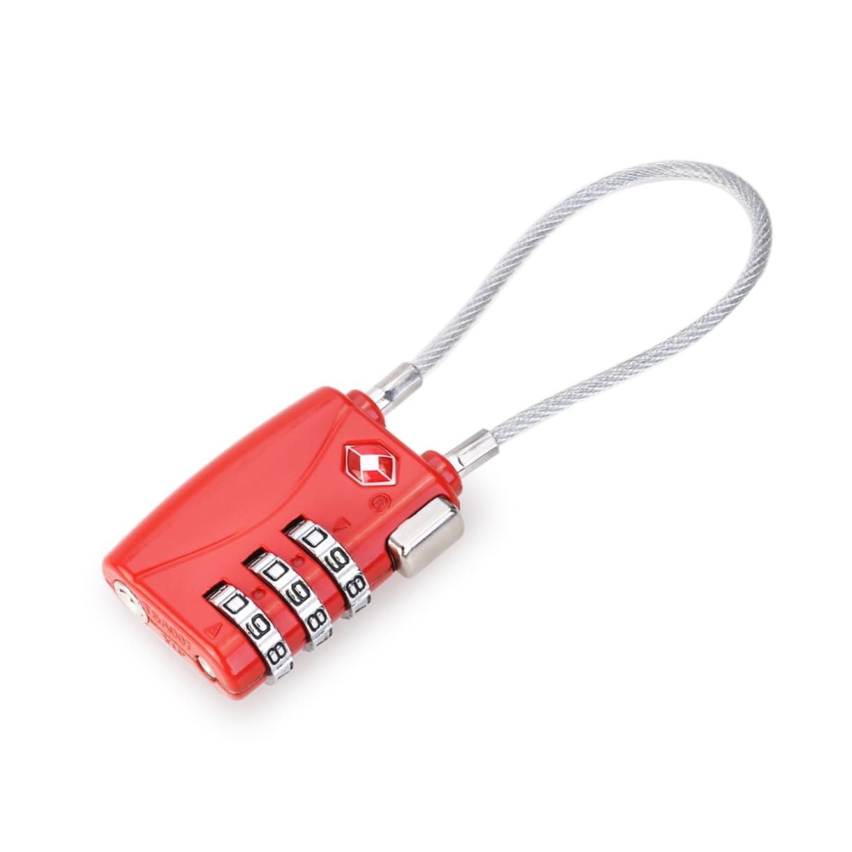 GALPADA Lucchetto Per Bagagli Con Cavo Da 3 Pezzi Lucchetto A 3 Combinazioni Omologato Rosso Per La Sicurezza Delle Valigie