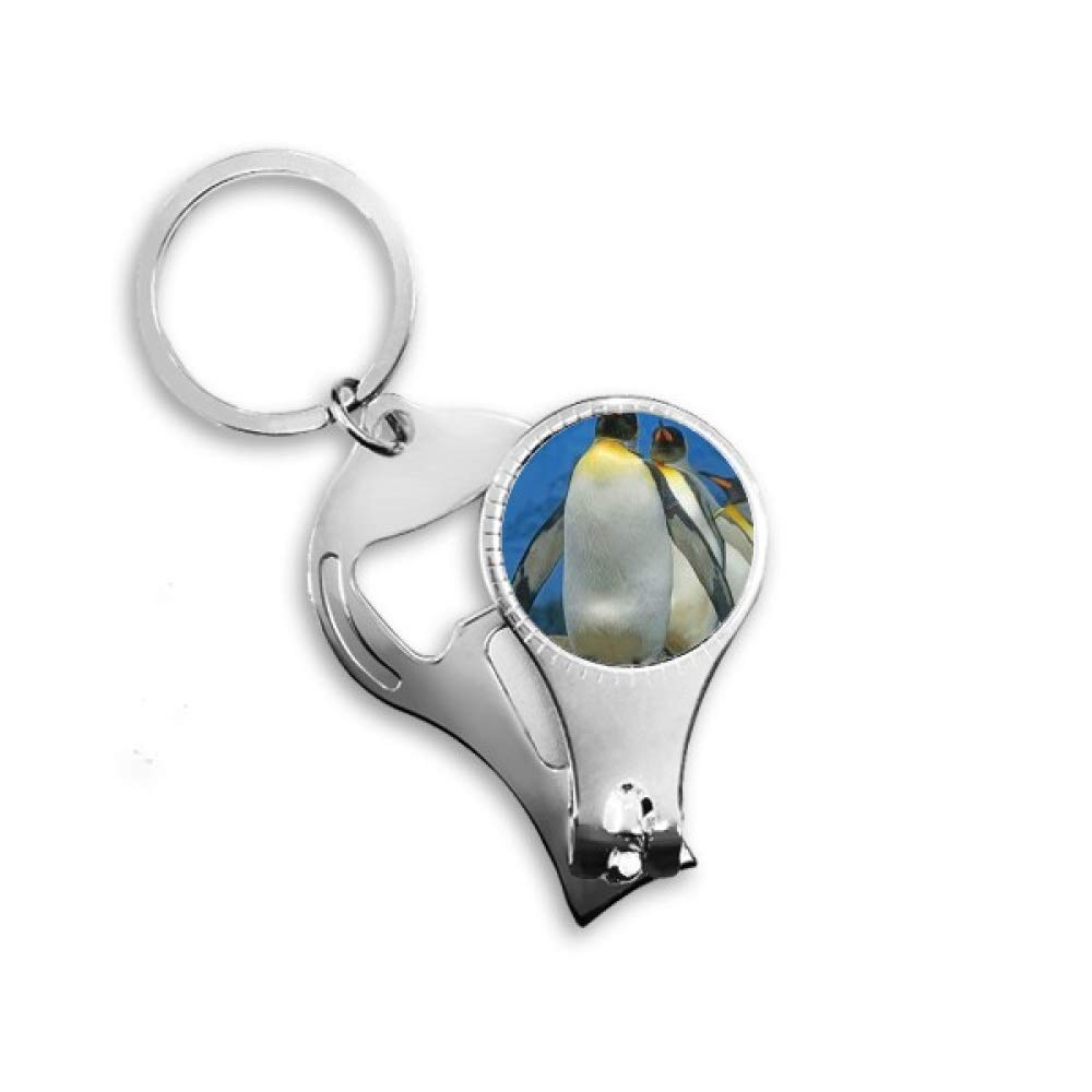 Many Antarctic Penguins Nature Science Picture Nail Nipper Ring Key Chain Bottle Opener Clipper