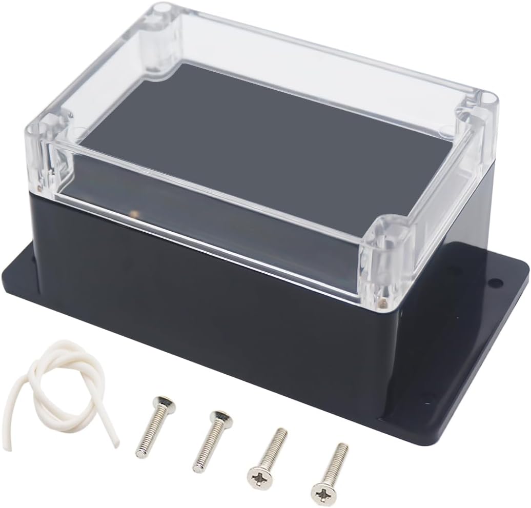 Junction Box, Zulkit Project Box IP65 Waterproof Outdoor Box ABS Plastic Electrical Boxes Electronic Enclosure with Fixed Ear 6.3 x 4.3 x 3.5 inch(160 x 110 x 90 mm)(Pack of 1)