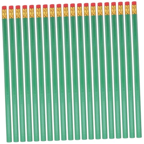 SHOWERORO 100個学生用緑色木製筆 消し付き芯 向け 設計 書きやすく消せる学習用品 幼児から小学生の教室 宿題に