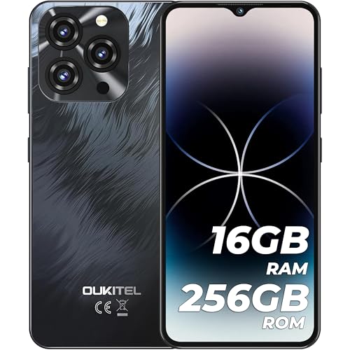 OUKITEL C3 Smartphone Ohne Vertrag 16GB+256GB/1TB Smartphone Günstig 6.52 Inch Mobile Phone Android 14,Simlock-Free Handy ohne vertrag 5000 mAh Battery,13MP + 5MP, Dual SIM 4G Smartphones Schwar