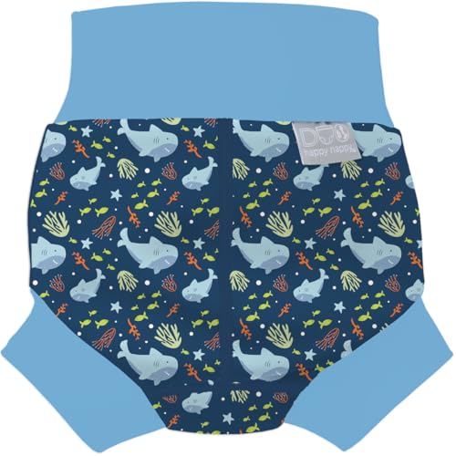 Splash About Happy Nappy Duo Reuseable Swim Nappy for Babies and Toddlers (Shark Reef Blue, 2-3 Years) - Image 2
