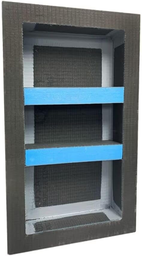 Wedi Prefabricated Durable Polystyrene Building Panel Waterproof Shower Niche, 16 Inch x 28 Inch, with 2 Adjustable Removable Shower Shelf, for Tiled Shower Surrounds (US3000248)