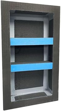 Wedi Prefabricated Durable Polystyrene Building Panel Waterproof Shower Niche, 16 Inch x 28 Inch, with 2 Adjustable Removable Shower Shelf, for Tiled Shower Surrounds US3000248