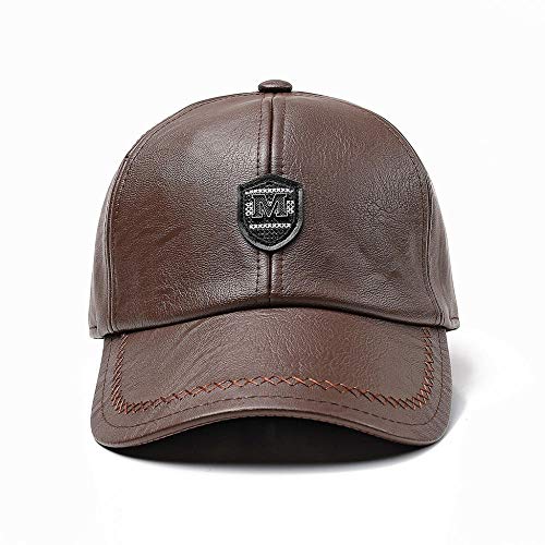 Casquette de baseball en cuir véritable élégance automne pour homme et femme