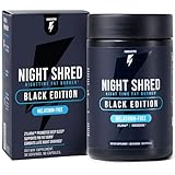 Night Shred Black Melatonin-Free Nighttime Fat Burner and Sleep Support Supplement - GABA Complex with Ashwagandha, CLA, Grains of Paradise, and Zylaria - Thermogenic Fat Burner - 90 Vegan Capsules