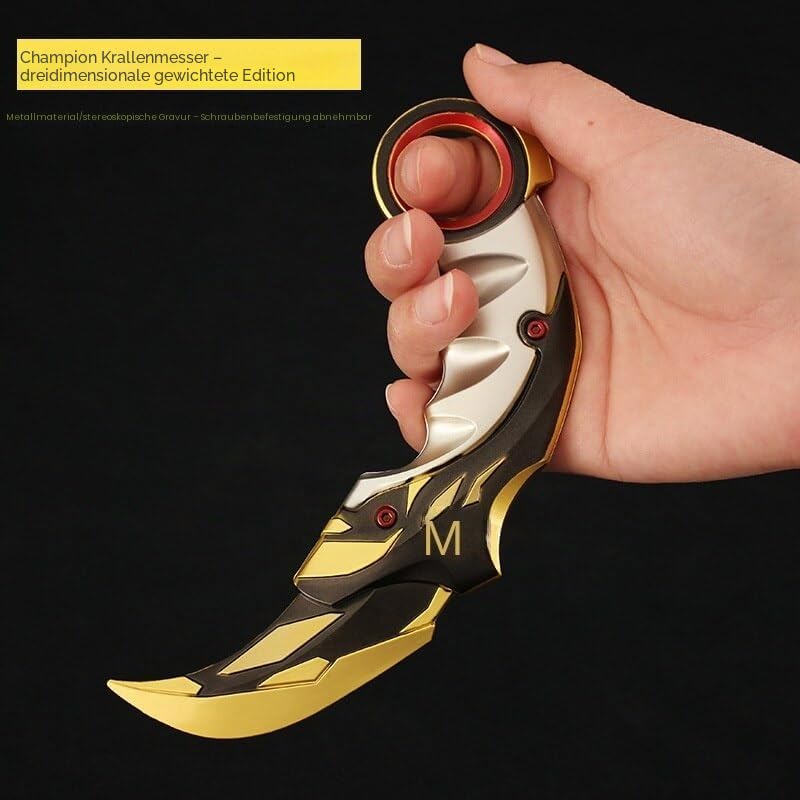 UGLYAF Valorant Karambit Messer Champion Set Valorant Krallenmesser Modell (Schwarz)