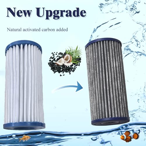 Image of NewKe 8 Pack Activated Carbon Micron Cartridge Replacement for MarineLand | for Magnum Polishing Internal Canister Filter (Ml90770) Compare to Part PA0140, 4 Upgraded Micron Cartridge & 4 Rubber Gasket