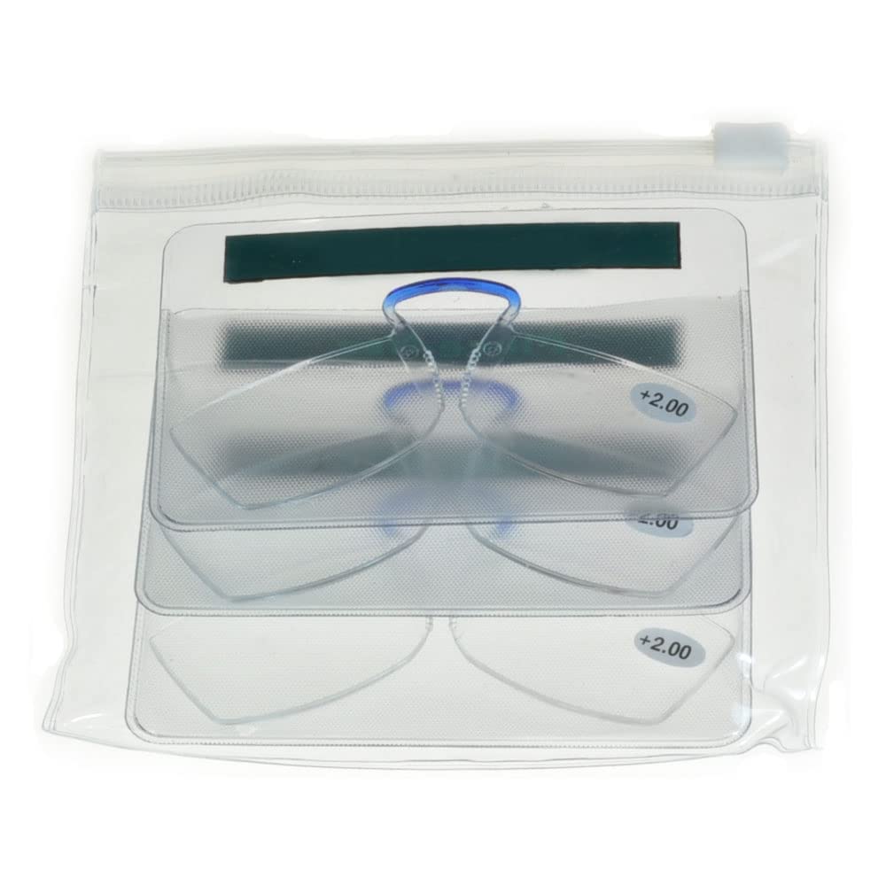 ClipFlipz Pince-Nez Reading Glasses Rimless Nose Reader Clip Mini Credit Card Magnifier 3 Pack +1.50, Clear, (Pack of 3) - Image 2