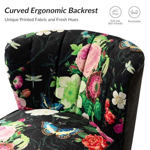 Hulalahomeaccentchairwithgoldenmetallegscomfytuftedwingbacklivingroomchairfloralfabricsmallarmlesssidechairupholsteredslipperchairforbedroomreadingroomflowerprint Urban Country Home Decor Hulala home accent chair with golden metal legs comfy tufted wingback living room chair floral fabric small armless side chair upholstered slipper chair for bedroom reading room flower print urban country home decor