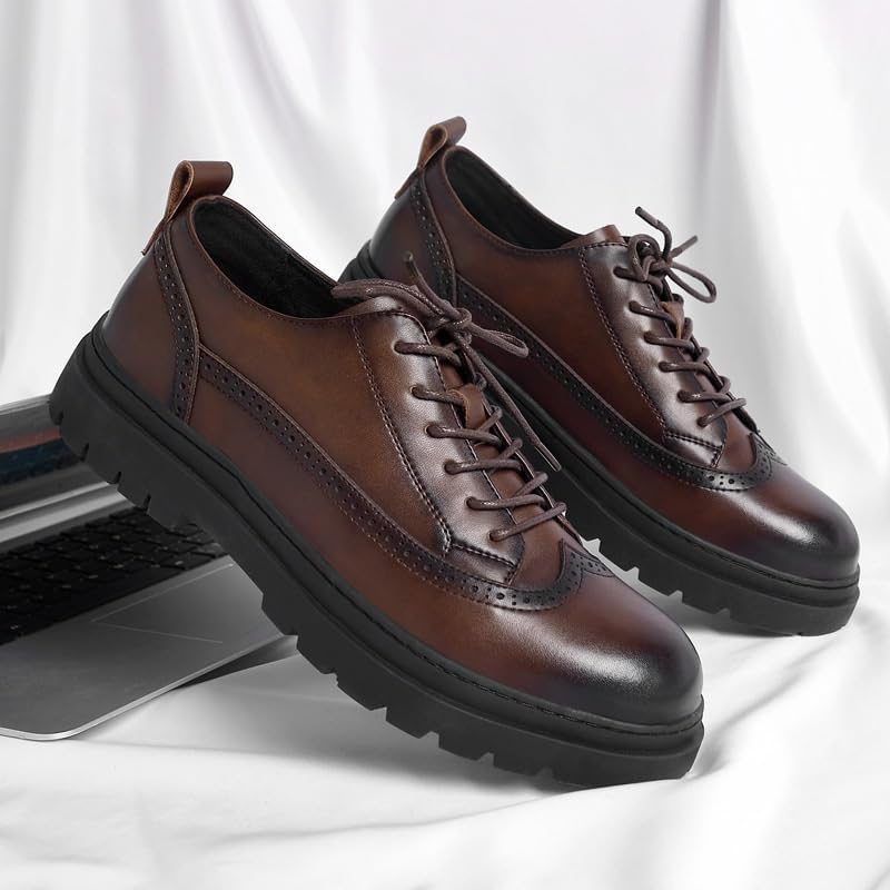 Dress Shoes for Men Lace Up Comfortable Formal Dress Sneaker Shoes Black Oxford Wedding Shoes(9)3