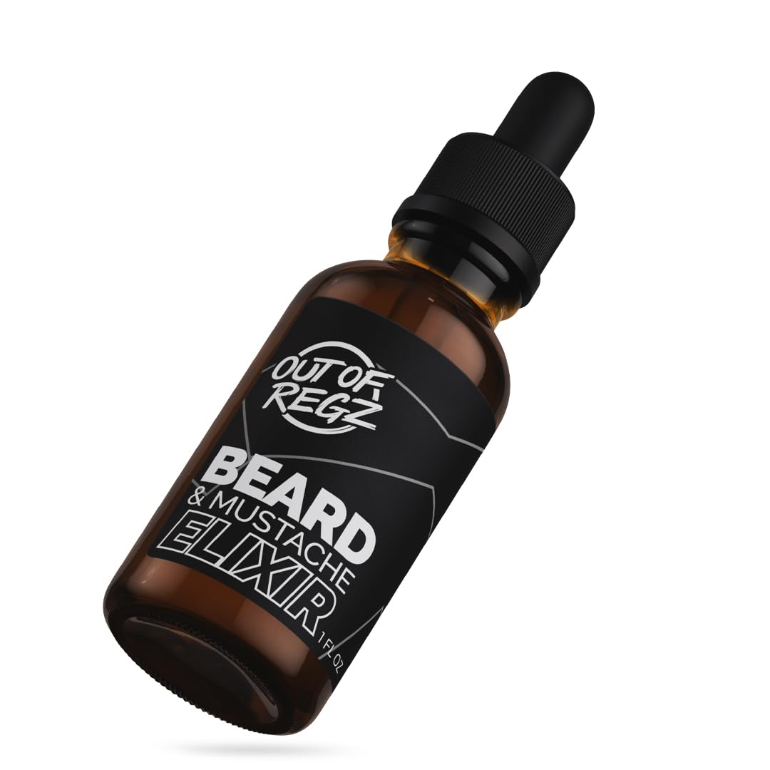 Out of Regz Beard Elixir - Premium Blend of 7 Oils for Thicker, Fuller Beard - Jojoba, Aloe, Coconut & Almond - Deep Moisturization for Beard Growth