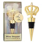 12PCS Gold Crown Wedding Favors for Guests,Funny Wine Bottle Stoppers Birthday Party Favors Bridal Shower Anniversary Return Gift (Crown Stopper,12)