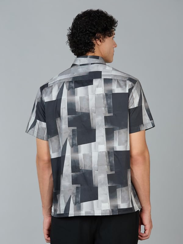Image of MARK & ALBERT Men's 100% Cotton Printed Half Sleeves Regular Fit Shirt for Men