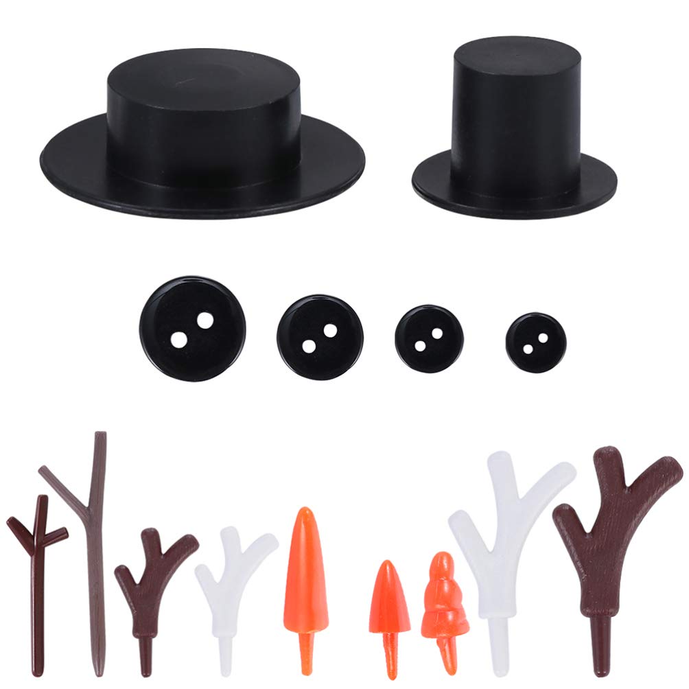 TOYANDONA 1 Set 368 Pz Accessori Pupazzo di Neve Kit Pupazzo di Neve Natalizio Fai da Te Costruisci Il Tuo Kit Pupazzo di Neve Regali di Natale Abito Bambino Calzini Natalizi Mini Plastica