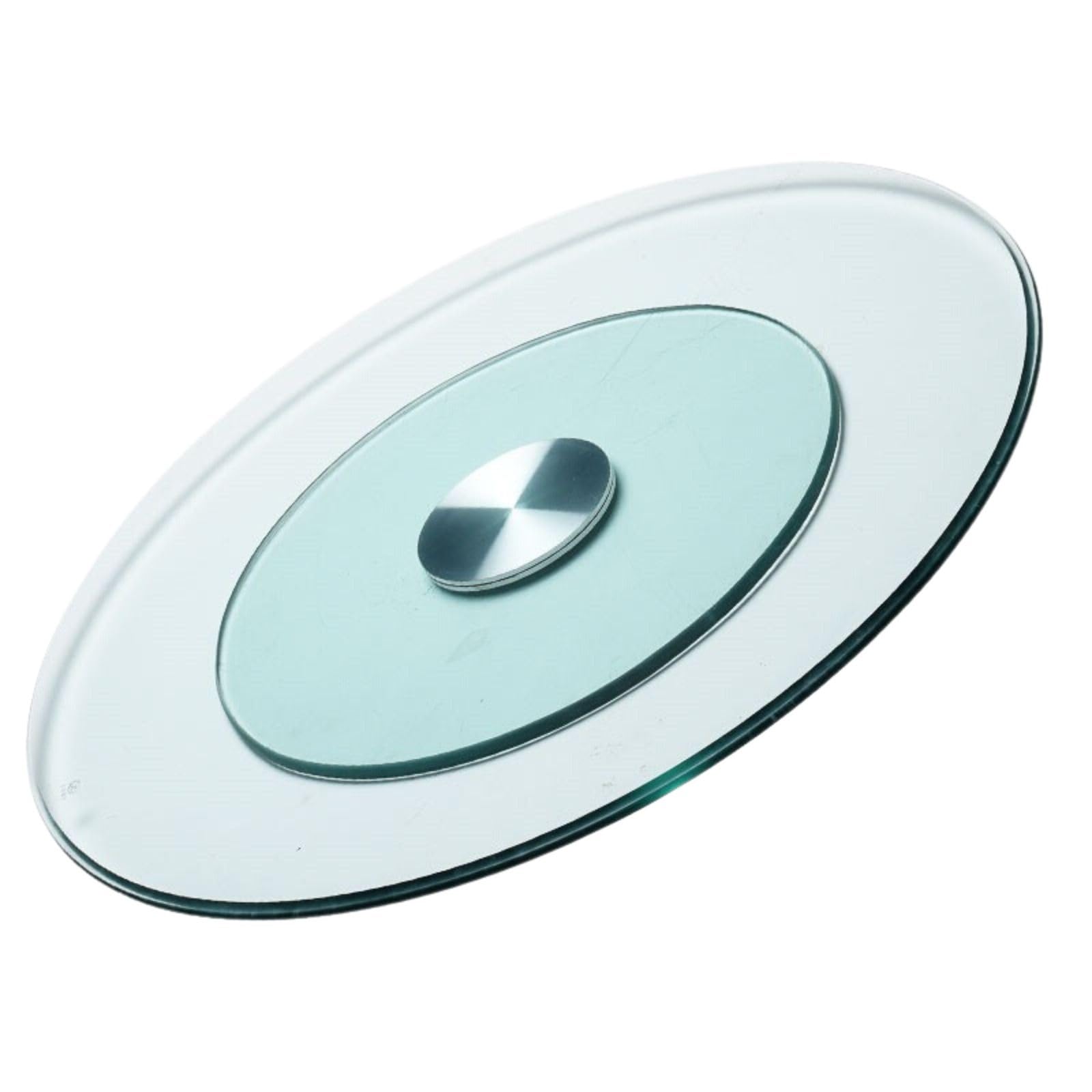 50-120cm Plateau Tournant Rond en Verre Transparent Lazy Susan Grand Plateau Tournant en Verre Transparent Plateau De Service, Plateau De Service Robuste avec Roulements Silencieux(50cm/19Inch)