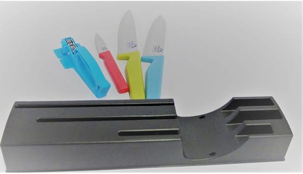 Smart Home Knife Set, 5 PC Set with 3 Knives with Block & Sharpener