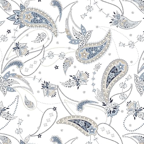 Image of JSD Vintage Paisley Printed Full Sheet Set Extra Deep Pocket | 4 Piece Soft Microfiber Sheets, OEKO-TEX Certified, Easy Care