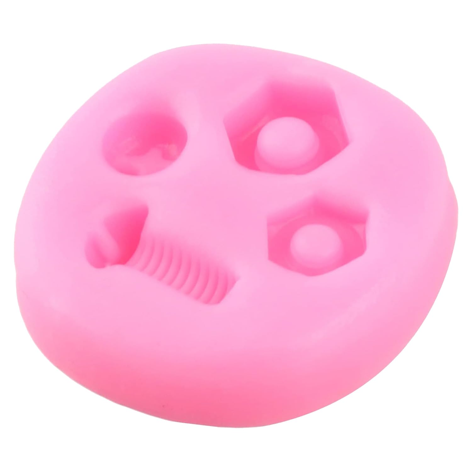 Herramientas de mano Molde de silicona con tuerca de tornillo para fondant para decoración de pasteles, cupcakes, chocolate, caramelo, pasta de goma, arcilla polimérica