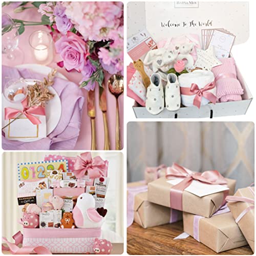 Double Faced Rose Gold Satin Ribbon, Solid Color 1 Inch X 25 Yards Fabric Satin Ribbon For Gift Wrapping, Crafts, Bouquets, Hair Bows Making, Wreath, Wedding Party Decoration And Sewing Projects #TOP2