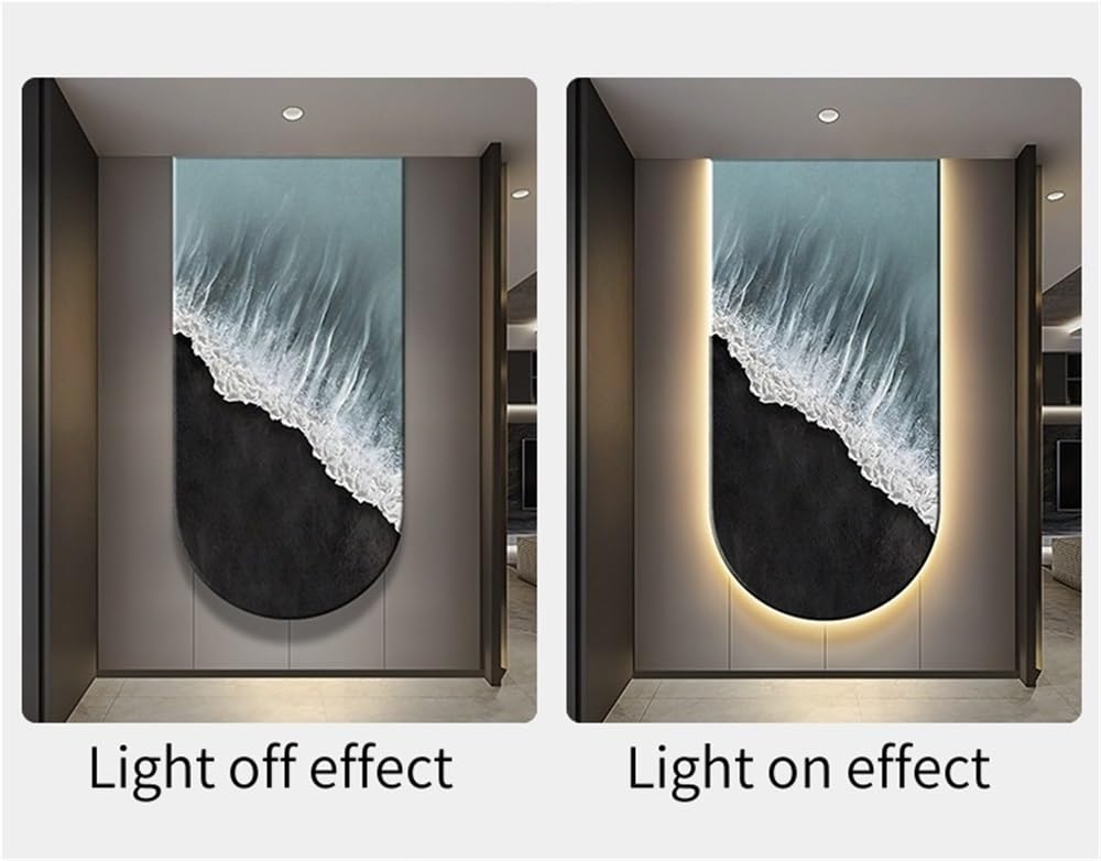 HukaMosx Sandstone 3D Wall Art With LED Light - Modern Wall Sculpture For Home & Office