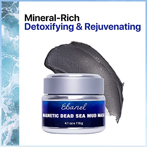 Ebanel Magnetic Dead Sea Mud Mask For Face And Body, 4.1 Oz Deep Pore Cleansing Moisturizing Bentonite Clay Detox Face Mask For Acne, Blackheads With Retinol, Rosehip, Avocado Oil, Argan Oil, Peptide #TOP1
