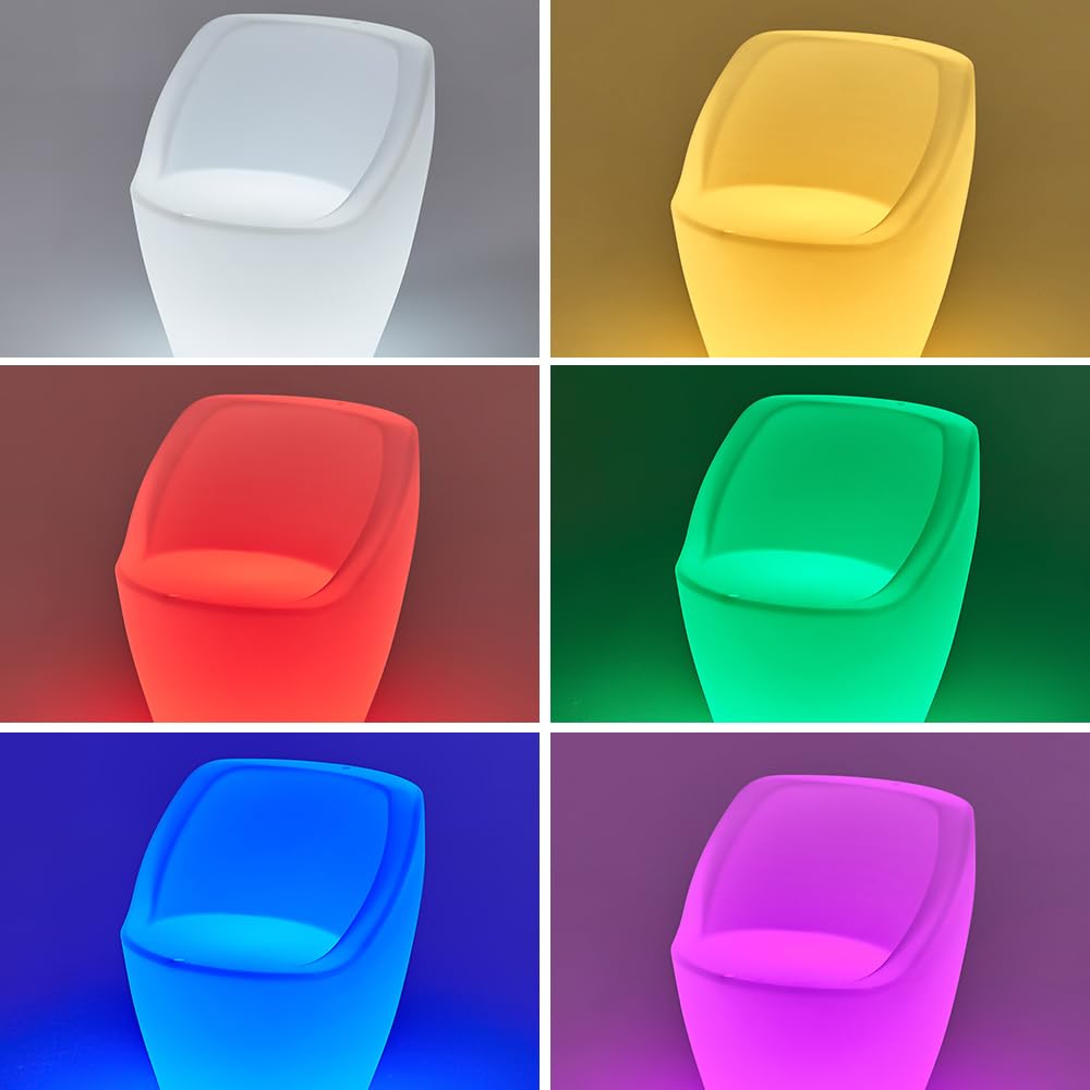 Lampada da giardino a LED luminosa poltrona tavolo economica con telecomando. Ricaricabile RGBW luminosità regolabile Nuovo Chic LED Mobili (YXF-6372 Poltrona angolare)