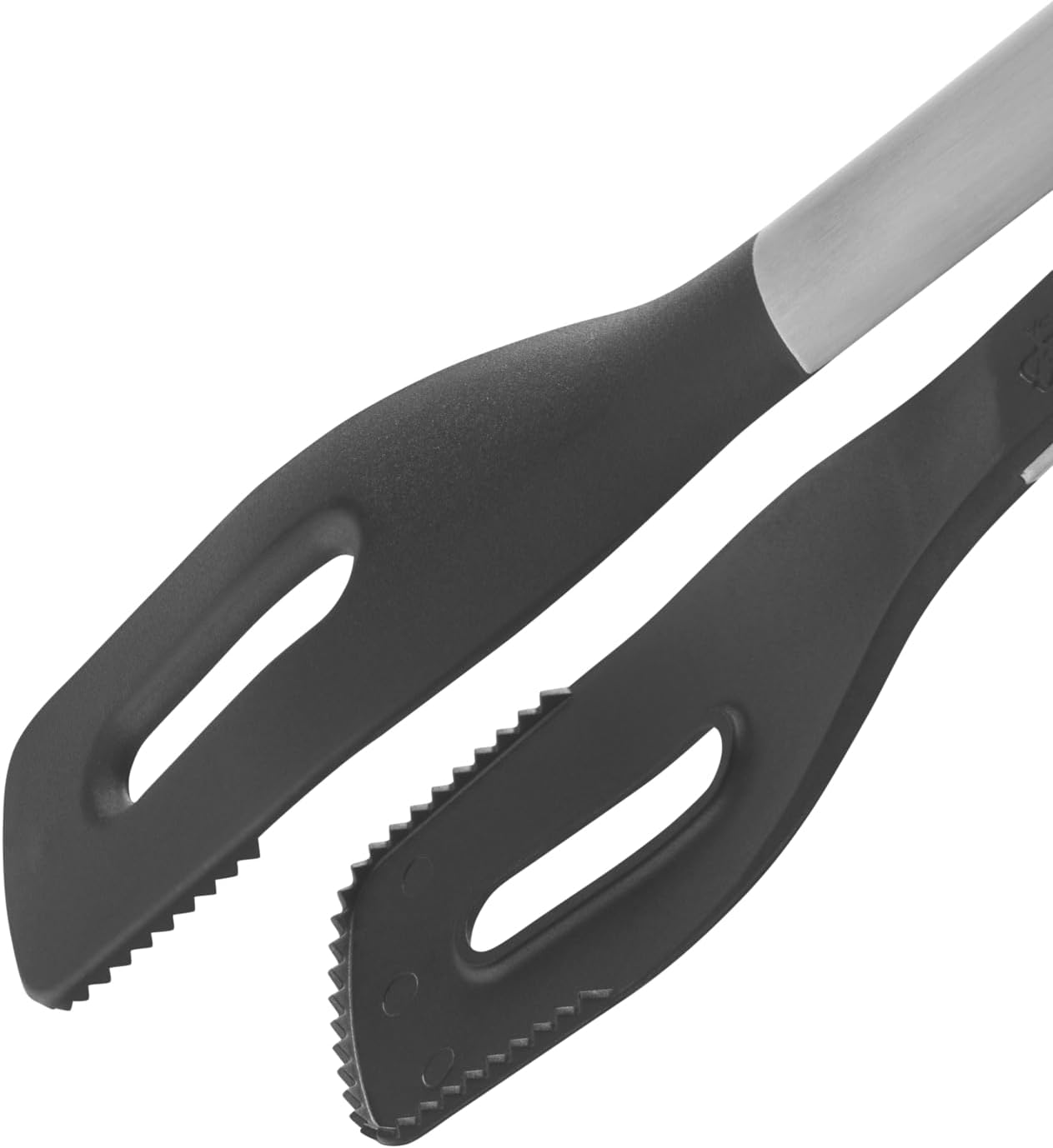 WMF 1892956030 Servierzange 32,5 cm Small BBQ Tongs for Steak, Fish, Vegetables, Locking Mechanism, Space Saving, 18/8 Stainless Steel, Silver, Black