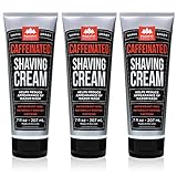 Pacific Shaving Company Caffeinated Shaving Cream, Paraben-Free, Made in USA, 7 oz (Pack of 3)