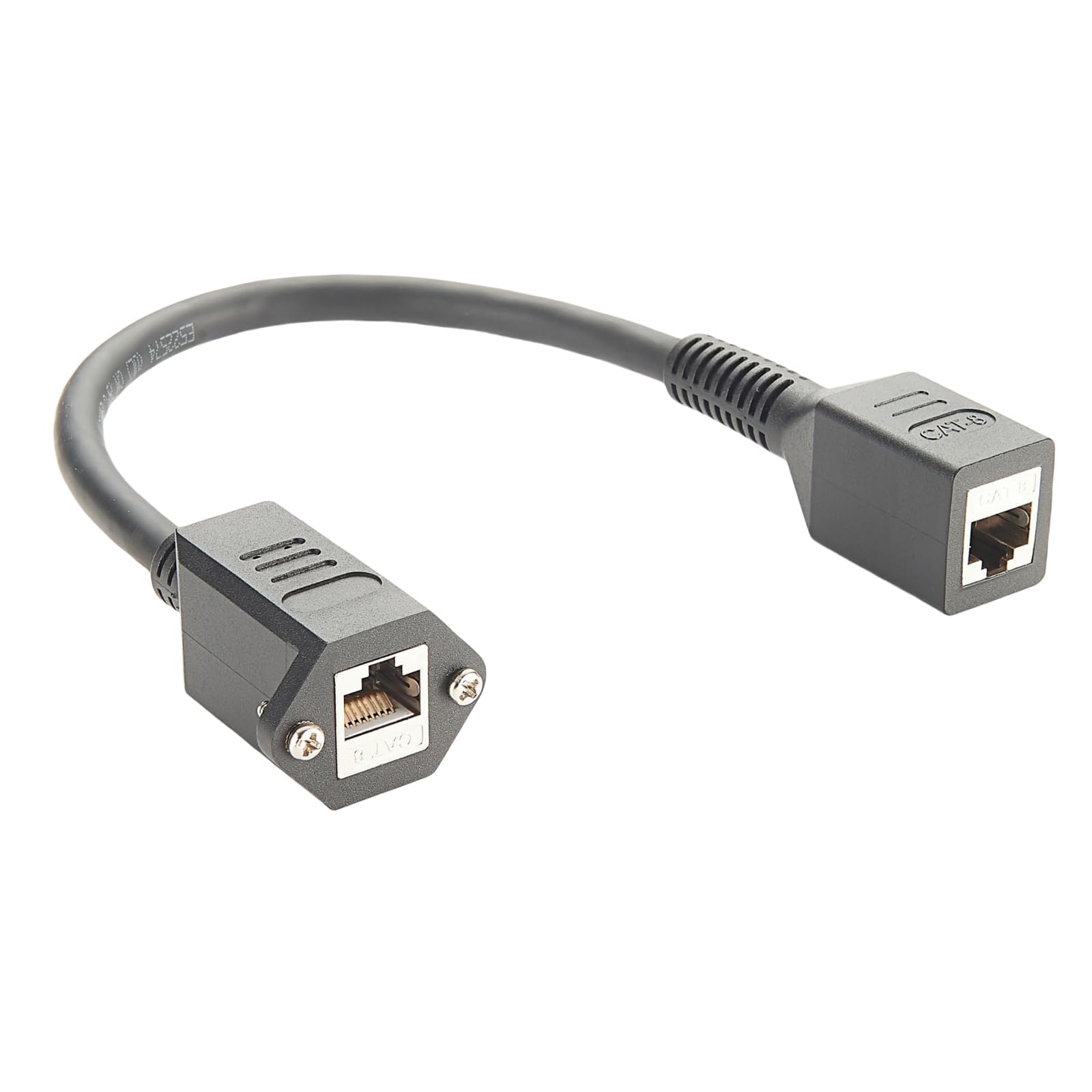 Cavo di prolunga Ethernet RJ45 Cat8 femmina a femmina, 40 Gbps, montaggio a pannello, montaggio a pannello, cavo schermato di rete per router, modem di gioco, PC (0,3 m)