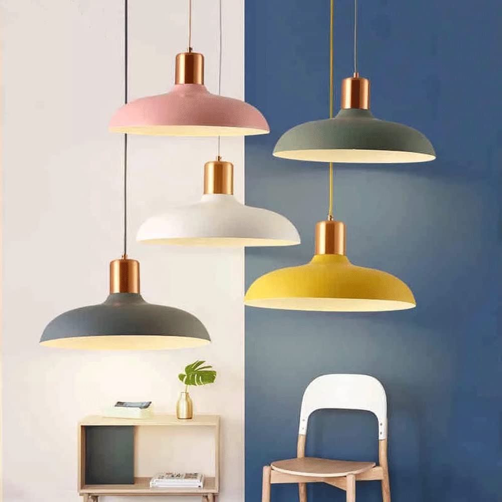 Dôme Abat-Jour Pendentif Luminaire Industriel en Métal Suspendu Droplight E26 Vis Vintage Hauteur Réglable Plafond Lustre Lanterne pour Vestiaire, Couloir, Îlot De Cuisine