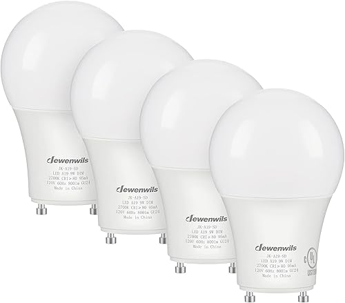 Miniatura 8 de DEWENWILS Bombilla LED GU24, equivalente a 60 W, bombillas regulables de 2 puntas, luz blanca diurna de 5000 K, 9 W 800 lúmenes, bombillas en forma