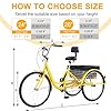 Jacgood Adult Tricycle,24/26-Inch Adult Trikes, 3 Wheel Cruiser Bike with Large Basket & Adjustable Seat, Shopping Picnic Tricycles for Women, Men, Seniors (Yellow, 24inch) #5