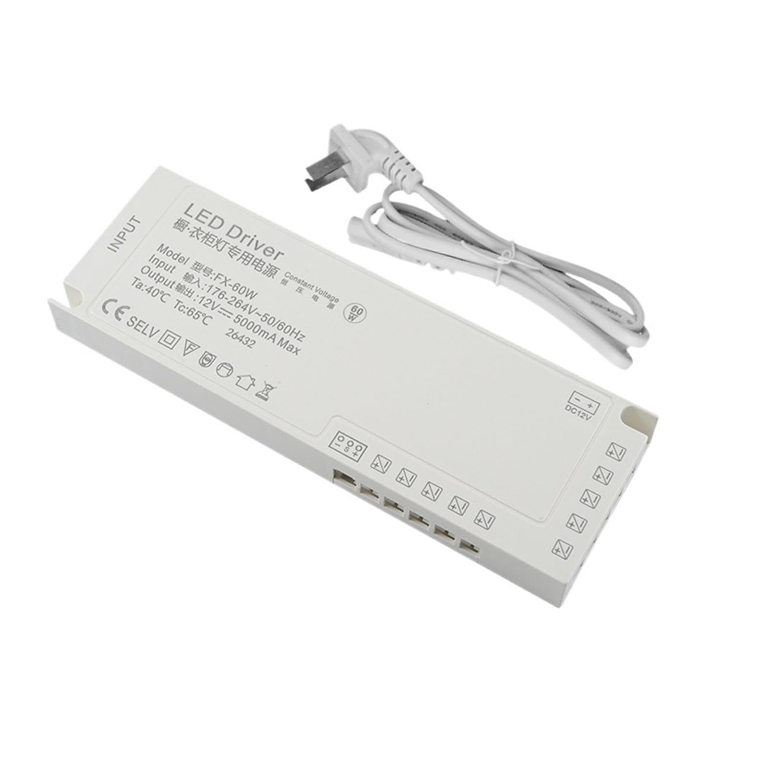 PWANUIGTE Cabinet Wardrobe Light Dedicated Power Supply 12v 24v 60w 100w 150w Strip Transformer(12V 60W-engineering funds)
