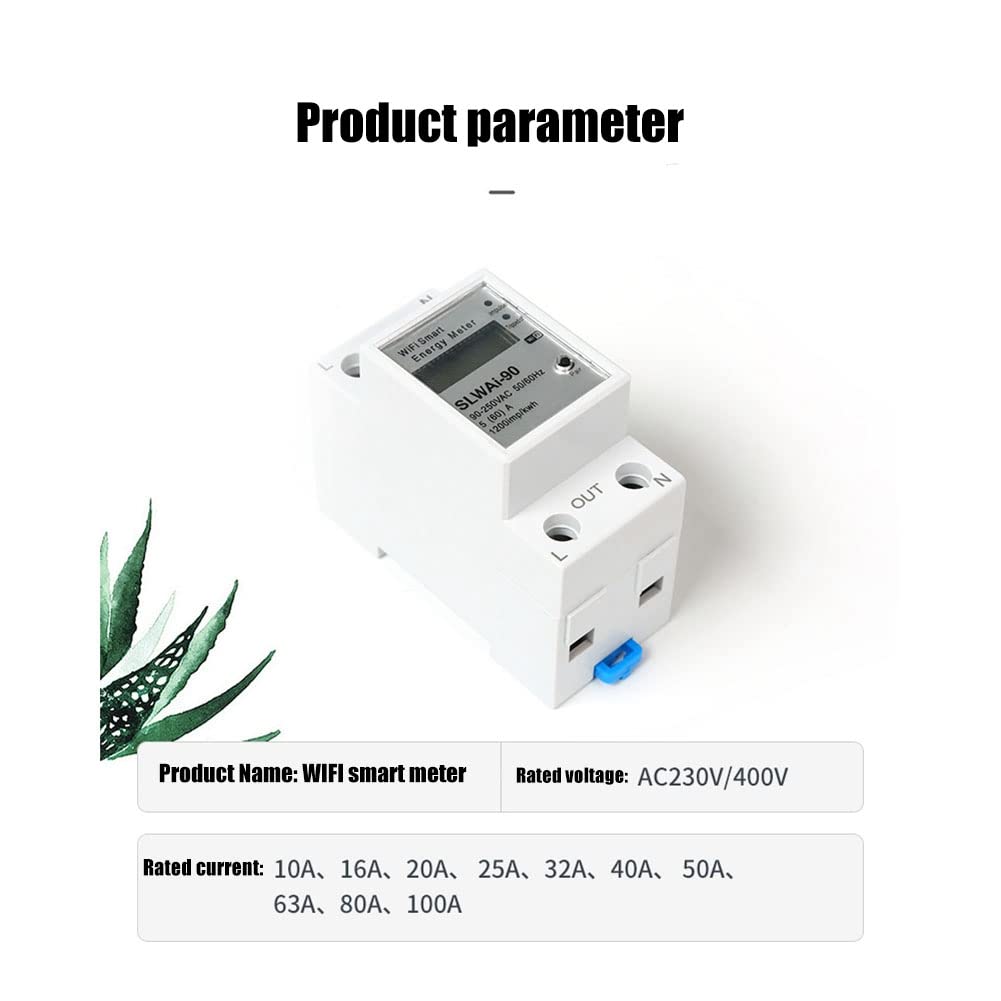 Tuya WIFI Din Rail Misuratore di Energia Interruttore di Intelligente Misuratore di Misurazione Elettronico AC 220V Kwh Contatore Fattore di Frequenza