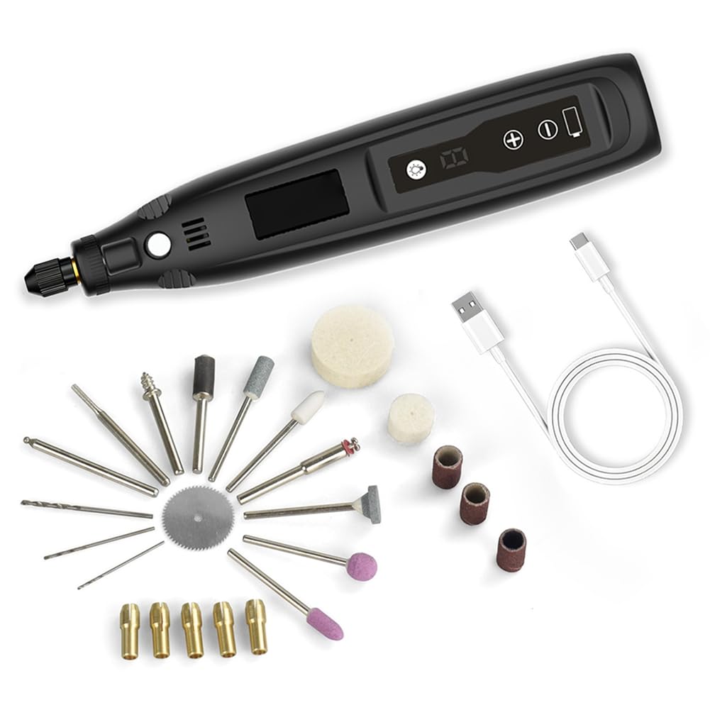 Aundhegrtt As Shown Mini Cordless Rotary Tool Sanding, Polishing, Drilling, Engraving, Diy Crafts Usb Charging Rotary Tool Kit Multi-Purpose 3.7V Power Rotary Tool