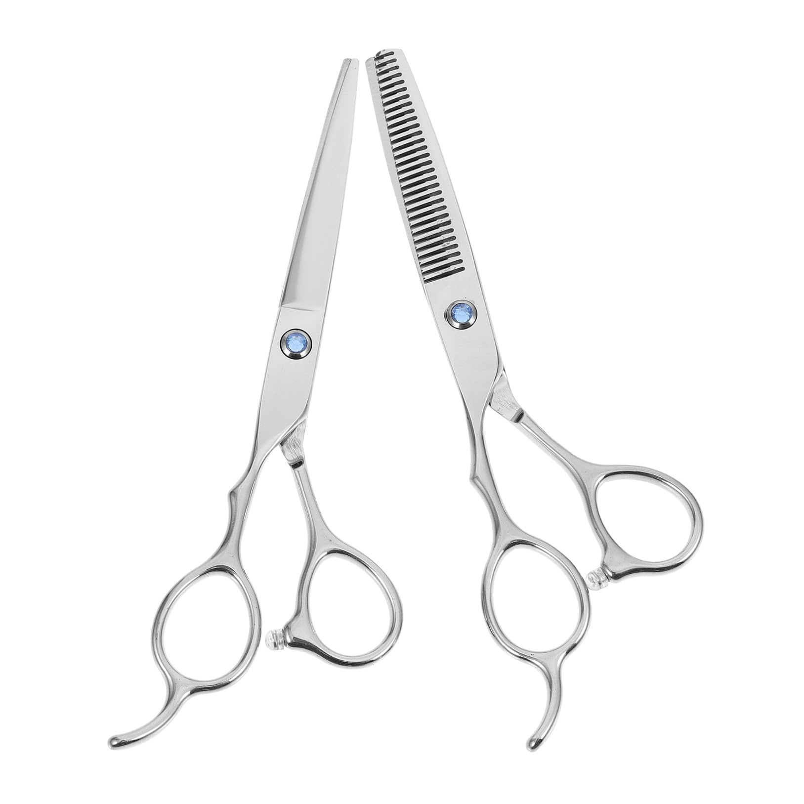 SHERCHPRY Ciseaux de Coiffure Gaucher et Acier Inoxydable Argenté Ensemble de 2 pour 6 Pouces, Poignée Ergonomique Créative Usage Usage Professionnel et Amateur