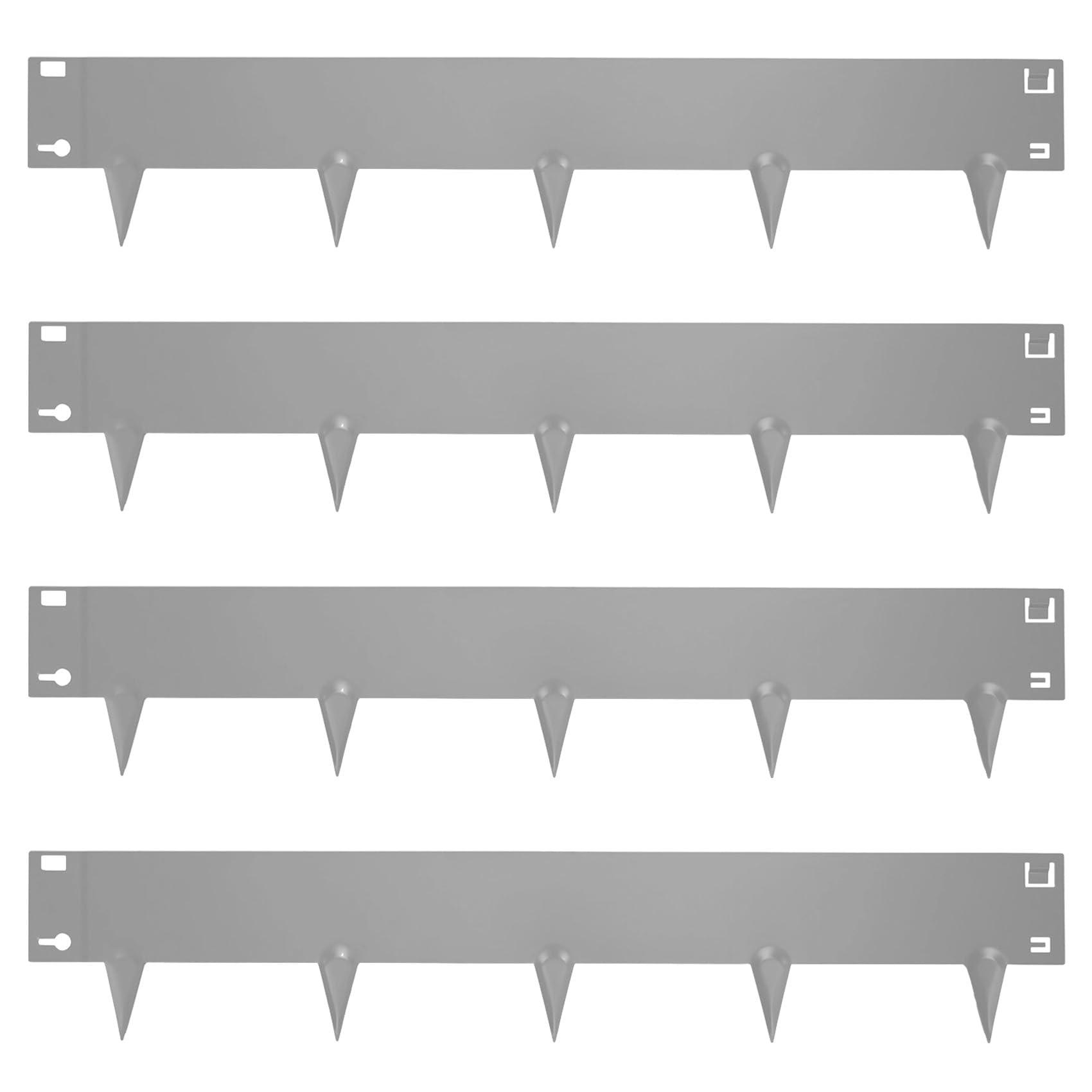 The Fellie Lawn Edging, Galvanised Steel Garden Border Edging Flexible Rustproof Landscaping Flowerbed Pathway Edge, Lawn Edging 1.06m Long & 18cm High (10cm Face Height), 4 Pack Grey