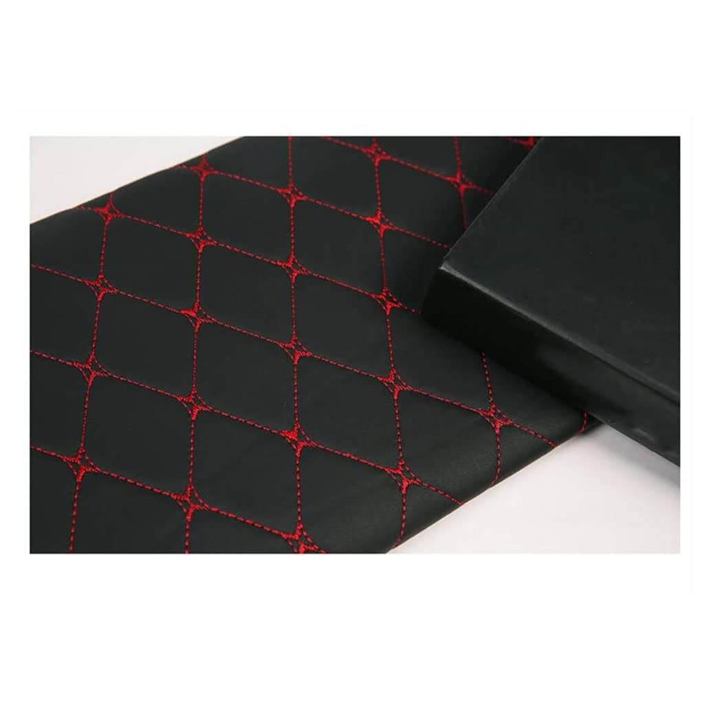 Pu Leder Kunstleder Gestepptes Leder Diamantstich Gepolstertes Ledertuch Material Polsterung Kunstleder Stoff Kunstleder Ledertuch Material Polsterung, Auto Futter/Schwarzer Diamant-Raster/1,4*