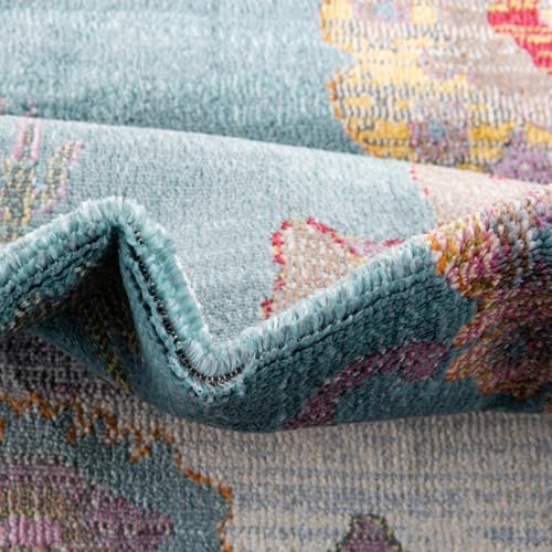 Tapete decorativo rectangular 8'2 x 10' azul aqua miniatura 6