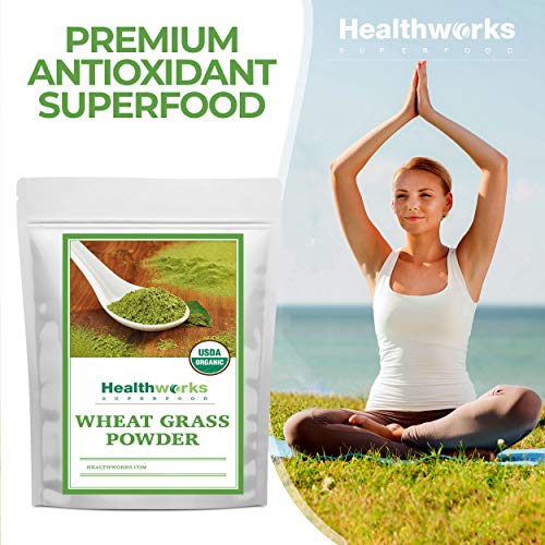 Healthworks Wheatgrass Powder (8 Ounces) | Raw & Organic | Keto, Vegan & Non-GMO | Fiber Support | Rich in Chlorophyll & Antioxidant | Great Plant Protein Source