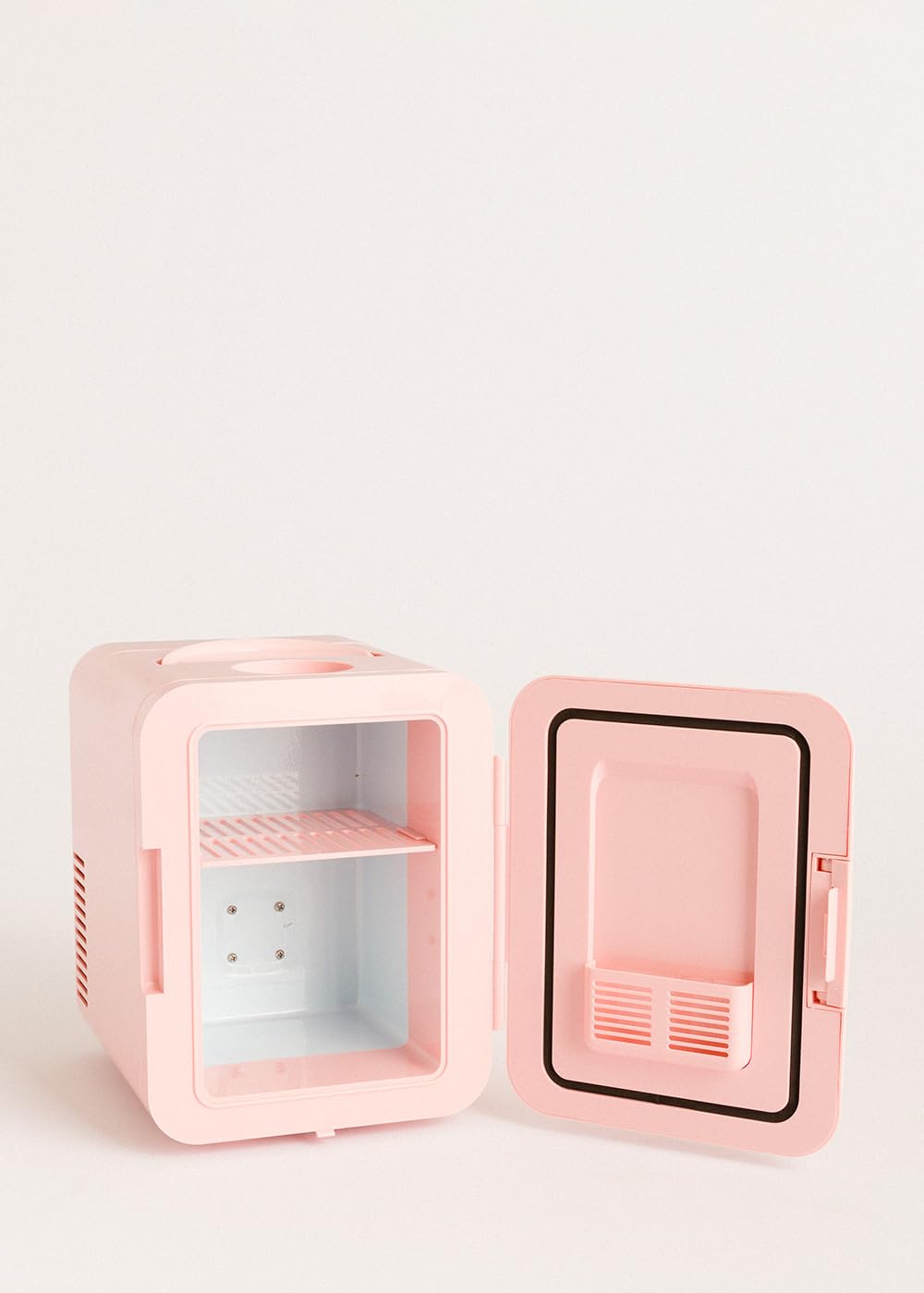 CREATE / FRIDGE MINI BOX/Mini frigorífico para cosméticos rosa pastel/Diseño retro, función frío y calor, capacidad de 4L, fácil de transportar, 48W