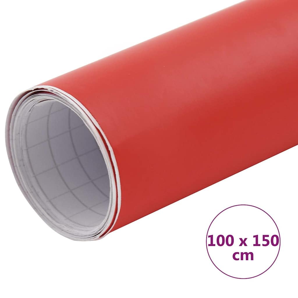 Autofolie Matt-Rot selbstklebend 100x150 cm PVC mit Luftkanal blasenfrei, passgenau für Carwrap, Folierung, Tuning, Vinylwrap, Dekorfolie, Lackschutzfolie, Scheibentönung, Montage