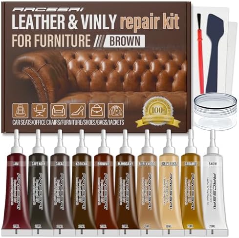 ARCSSAI Brown Leather Repair Kit for Furniture,Leather Couch Repa...
