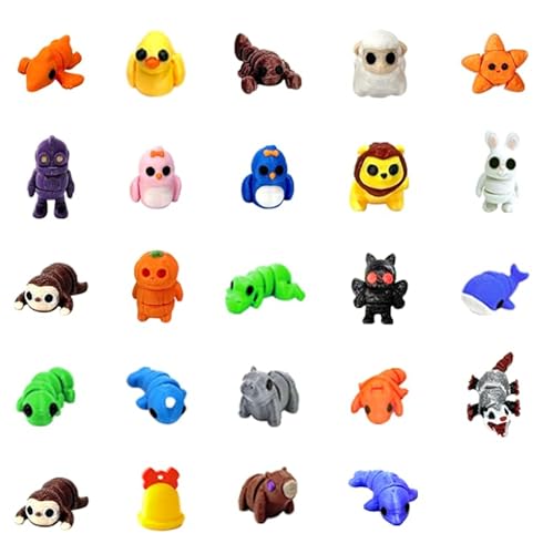 24Pcs Randomly 3D Printed Animals Set