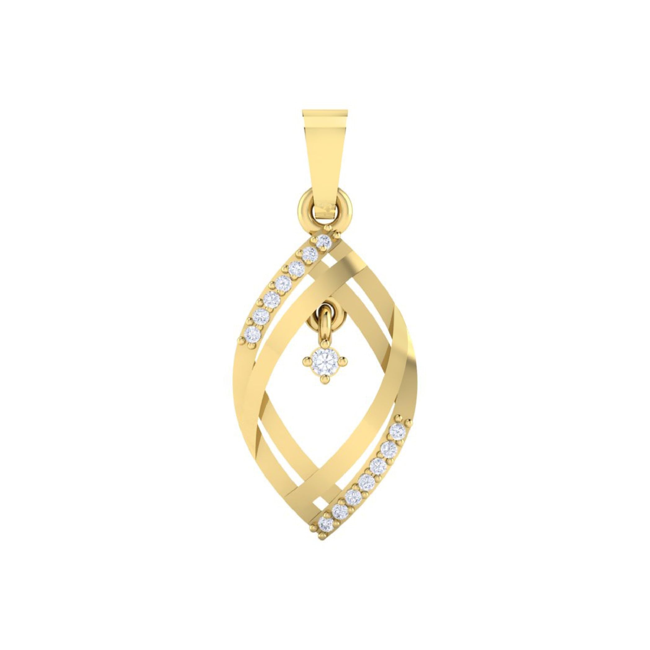 Gold Plated Pure 925 Sterling Silver Pendant Without Chain | Dailywear Lightweight Minimalist Silver Pendant | Zirconia Studded Diamond Like Shine | Model PS00051-image-29