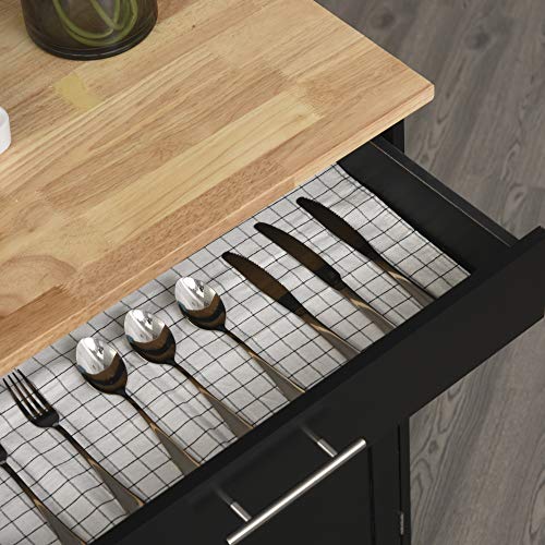 image for HOMCOM Wooden Kitchen Large Storage Island on 360° Swivel Wheels Cart