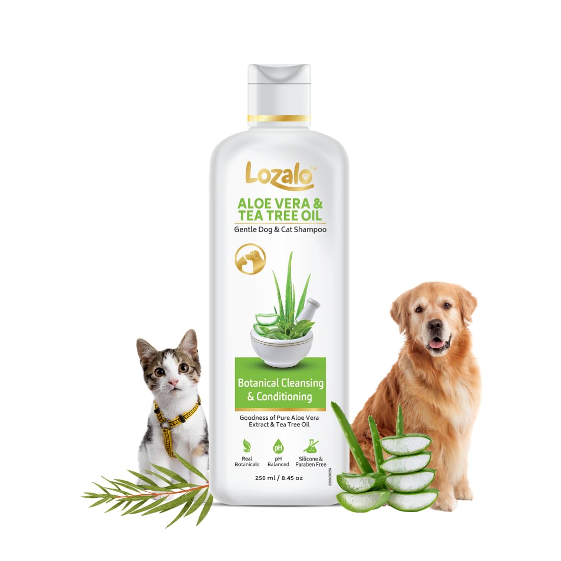 Lozalo Botanical Pet Shampoo - 250ml with Aloe Vera & Tea Tree Oil, Gentle, Nourishing, Cleansing & Conditioning Shampoo for Dogs and Cats, pH Balanced, Paraben Free (B0CX5KJNWG) Amazon Price History, Amazon Price Tracker