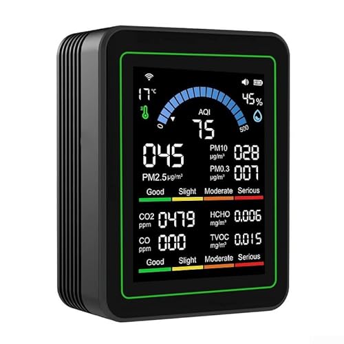 WiFi 10-in-1 Air Quality Monitor with, CO, HCHO, PM2.5/PM1.0/PM10/PM0.3 Detection, Temperature & Humidity Sensor, 2.8-Inch TFT Display(white) - Image 7
